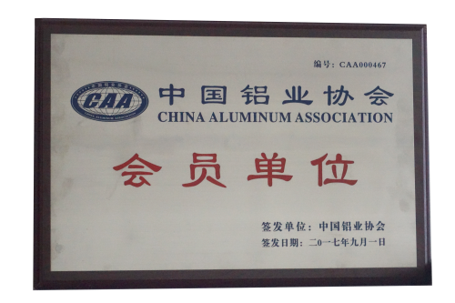 丰金锐荣誉资质--中国铝业协会会员单位